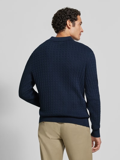 MCNEAL Strickpullover mit Polokragen und kurzer Knopfleiste Marine 5