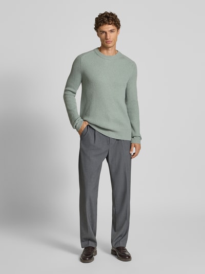 FTC-Cashmere Kaschmirpullover mit Strukturmuster Mint 1