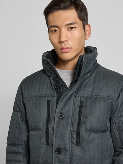 Tom Tailor Gewatteerd regular fit jack met afneembare capuchon Antraciet - 3