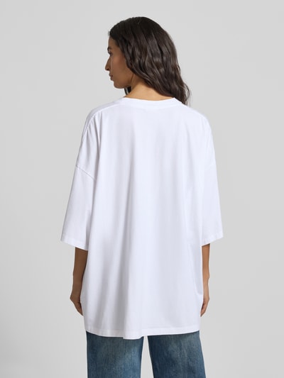 American Vintage Oversized T-shirt met labelprint, model 'GIXY' Wit - 5
