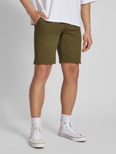 Blend Regular Fit Bermudas mit Tunnelzug Oliv 4