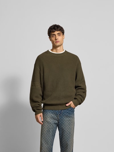 DAILY PAPER Pullover mit gerippten Abschlüssen Dunkelgruen 4