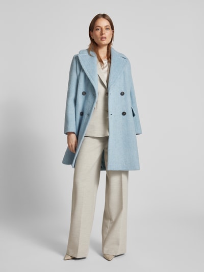 Weekend Max Mara Wollmantel mit Reverskragen Modell 'HELLO' Hellblau Melange 1