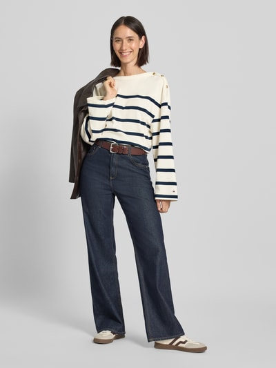 Tommy Hilfiger Relaxed Fit Langarmshirt aus reiner Baumwolle Weiss 1