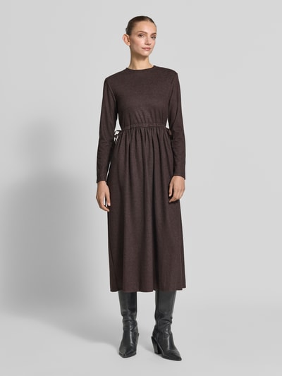 Weekend Max Mara fit and flare vrijetijdsjurk van viscosemix model 'VETTURA' Middenbruin - 4
