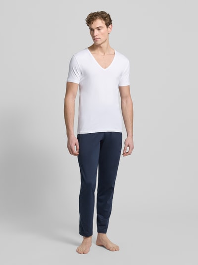 Mey Slim Fit T-shirt met V-hals Serie 'DRY COTTON FUNCTIONAL' Model 'DAS DRUNTERHEMD' Wit - 1