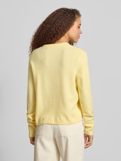 ONLY Regular fit gebreid jack met enkelrijige knoopsluiting Model 'SIMONI' Lichtgeel - 5
