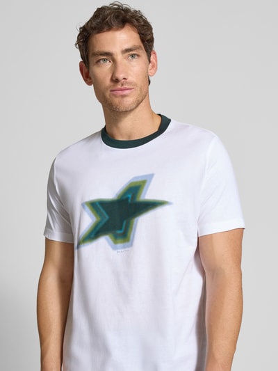 PAUL SMITH T-Shirt mit geripptem Rundhalsausschnitt Weiss 3