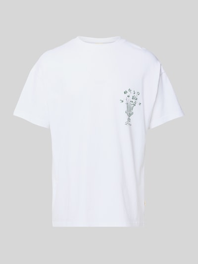 BLKVIS T-Shirt mit Motiv- und Label-Print Modell 'VASO' Weiss 2
