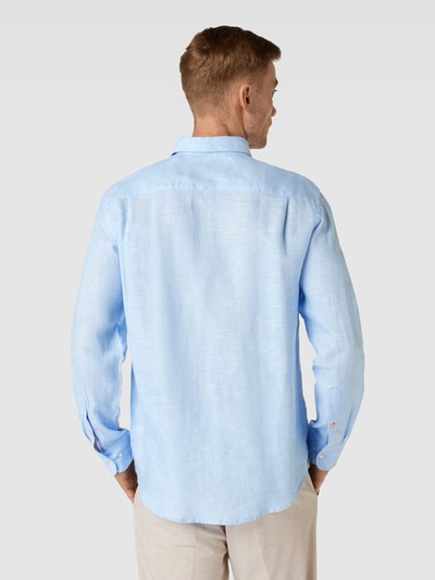 Christian Berg Men Regular fit linnen overhemd met button-downkraag Bleu - 5