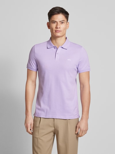 s.Oliver RED LABEL Regular Fit Poloshirt aus Baumwoll-Piqué mit Label-Stitching Lavender 4