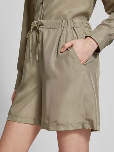 Marella Regular Fit Seidenshorts mit Gesäßtaschen Modell 'BORBONA' Khaki 3