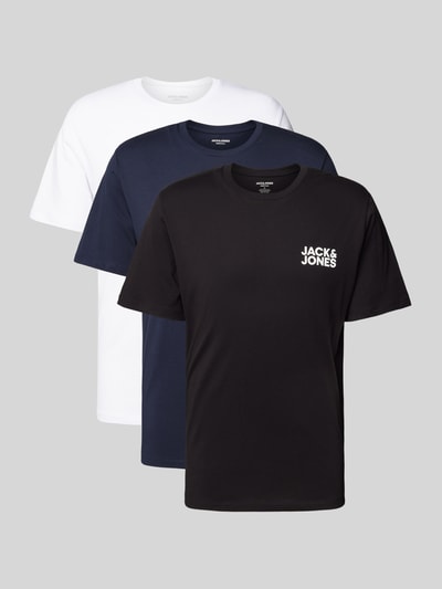 Jack & Jones T-shirt met labelprint, model 'CORP' Zwart - 2