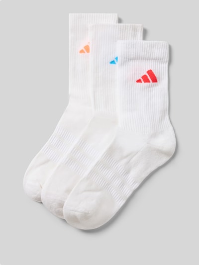 Produktfoto, Sokken met labelprint in set van 3 van adidas Sportswear, katoenmix met stretch, nauwsluitend model, geribde boord