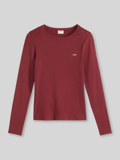 Levi's® Slim Fit Langarmshirt aus Baumwoll-Mix Modell 'HAYES' Dunkelrot 2