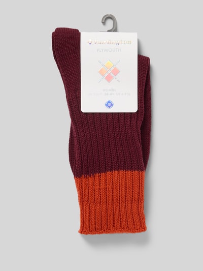 Burlington Socken mit Label-Print Modell 'PLYMOUTH' Bordeaux 3