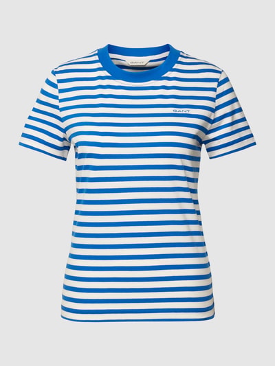 GANT T-shirt w paski Jeansowy niebieski 2