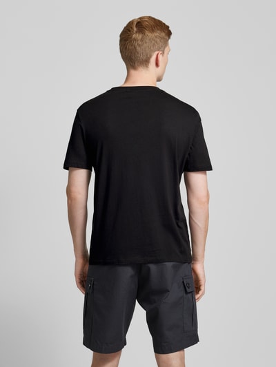 HUGO T-shirt met labelprint, model 'Dimento' Zwart - 5