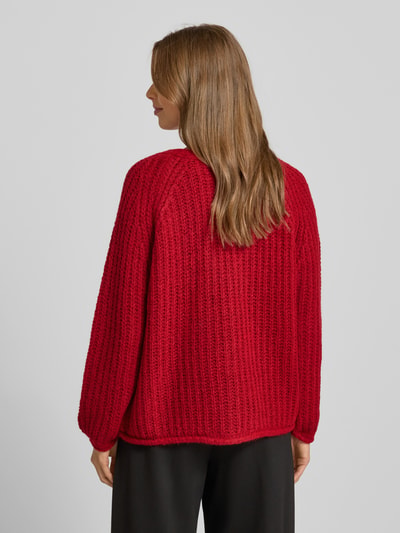 Smith and Soul Strickjacke mit V-Ausschnitt und Knopfleiste Rot Melange 5