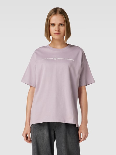 Knowledge Cotton Apparel Oversized T-Shirt mit Label-Print Mauve 4