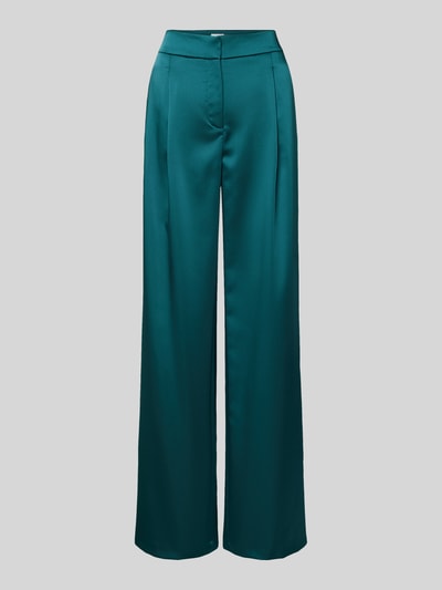 Jake*s Cocktail Regular Fit Bundfaltenhose aus Satin mit Paspeltasche am Gesäß Dunkelgruen Melange 2