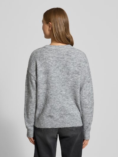 FREE/QUENT Gebreide pullover met ronde hals, model 'Novala' Middengrijs gemêleerd - 5