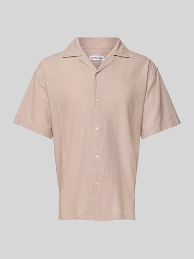 Jack & Jones Regular Fit Freizeithemd aus Baumwoll-Leinen-Mix Modell 'BREEZE' Sand 2