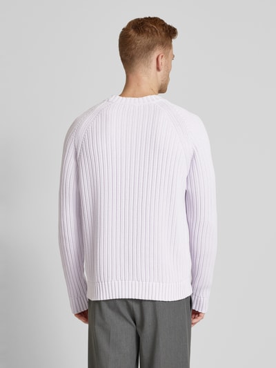 HUGO Strickpullover mit Rundhalsausschnitt Modell 'Sribben' Flieder 5