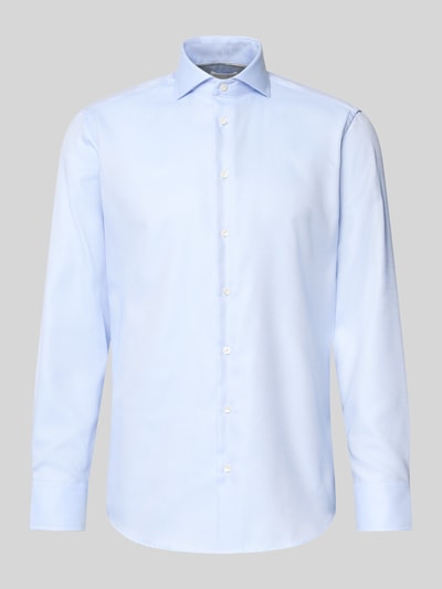 Produktfoto, Regular Fit Business-Hemd mit Haifischkragen von Christian Berg Men in Hellblau, Reine Baumwolle, Unifarbenes-Design, Feintwill Two-Ply Qualität