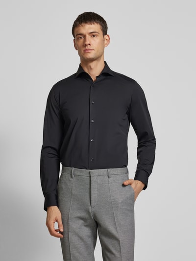 JOOP! Collection Slim fit zakelijk overhemd met knoopsluiting, model 'Pai' Zwart - 4