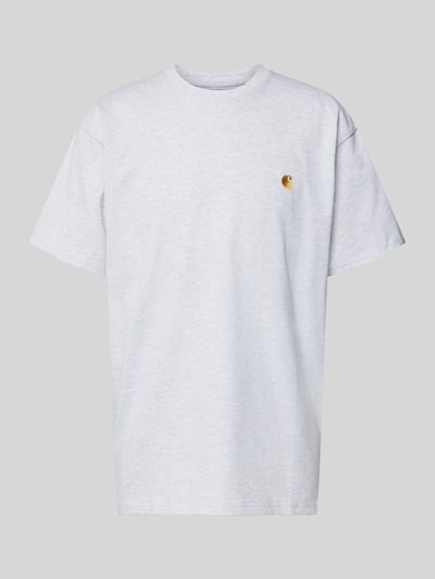 Carhartt Work In Progress T-shirt met labelstitching, model 'CHASE' Middengrijs gemêleerd - 2