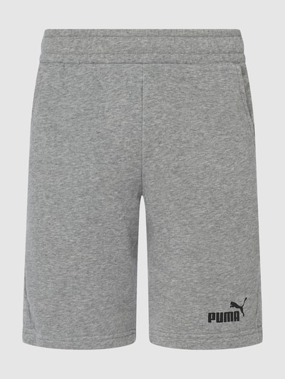 PUMA PERFORMANCE Sweatshorts mit Label-Print Modell 'ESS' Mittelgrau Melange 1