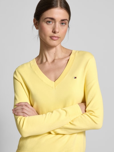 Tommy Hilfiger Strickpullover mit gerippten Abschlüssen Gelb 3