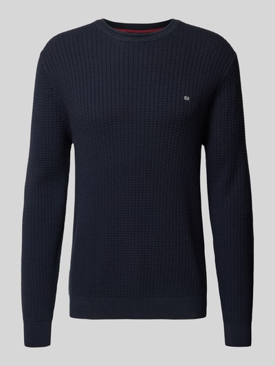 Christian Berg Men Gebreide pullover met labeldetail Marineblauw - 2