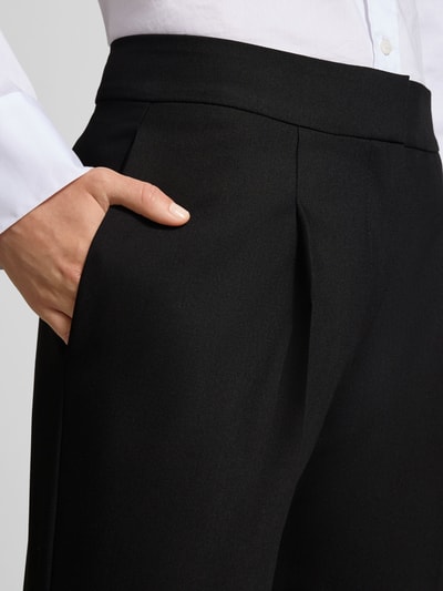 HUGO Wide leg stoffen broek met viscose, model 'HAMAIA' Zwart - 3