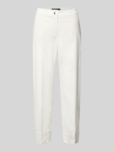 Produktfoto, Relaxed Fit Hose mit Eingrifftaschen von Marc Cain, Damen Hose aus Baumwoll-Mix mit Stretch-Anteil, Regular Waist, Weiß.