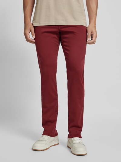 MAC Regular fit broek met riemlussen, model 'Lennox' Rood - 4