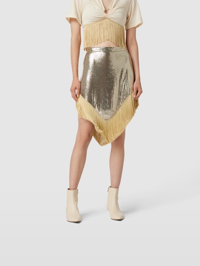 Rabanne Knielanger Rock in metallic Gold 4