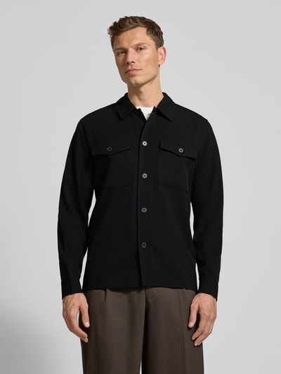 Lindbergh Overhemdjack met knoopsluiting Zwart - 4