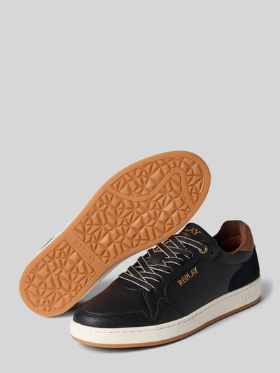 Produktfoto, Sneaker mit Label-Details Modell 'SMASH SMART' von Replay für Herren mit abgerundeter Spitze, Schnürung, brauner Sohle, Absatzhöhe 3 cm, Schafthöhe 6 cm, Schaftweite 8 cm
