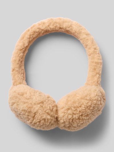 Produktfoto, Ohrenwärmer aus Teddyfell Modell 'Teddy' von Karo Kauer, beige Farbe, weiche Textur, Damen Ohrenwärmer, gleichmäßig rund