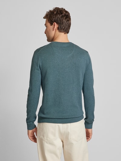 Tom Tailor Pullover mit Rundhalsausschnitt aus reiner Baumwolle Rauchblau 5