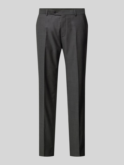 Carl Gross Regular fit pantalon met persplooien Antraciet - 2