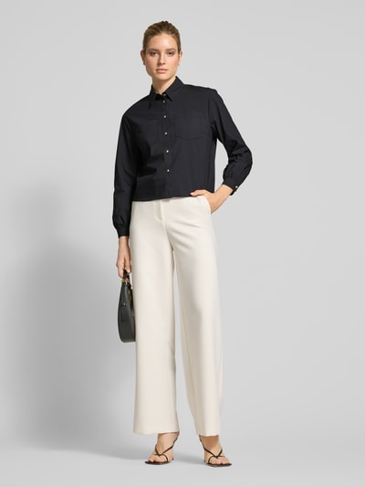 More & More Bluzka koszulowa o pudełkowym kroju z mieszanki bawełny Czarny 1