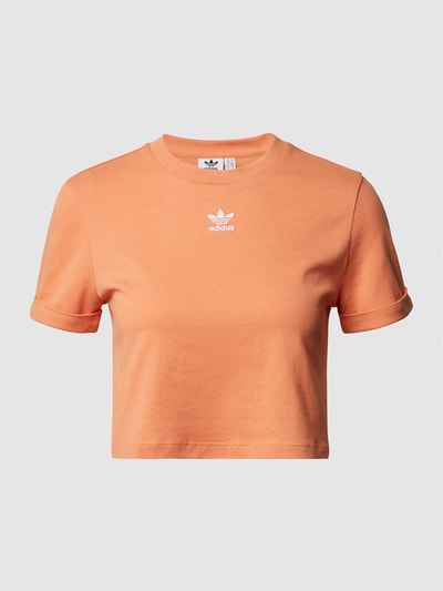 adidas Originals Cropped T-Shirt mit Logo-Stickerei Orange 2