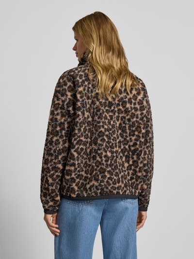 Tommy Jeans Regular Fit Teddyjacke mit Animal Print Mittelbraun 5