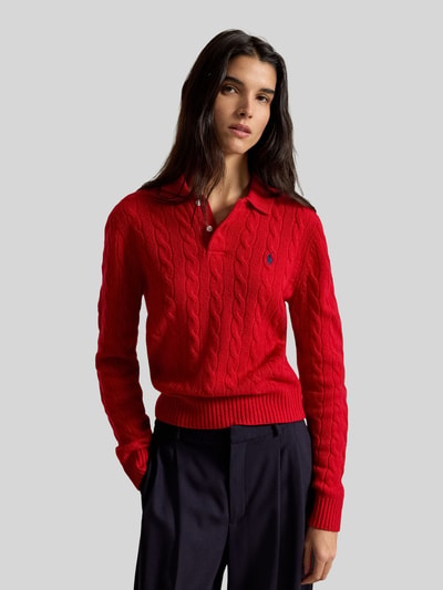 Polo Ralph Lauren Regular Fit Poloshirt aus Woll-Mix mit Kaschmir-Anteil Hellrot 4