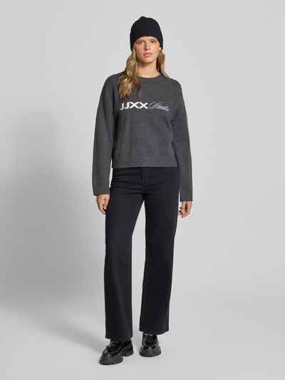 JJXX Gebreide pullover met ronde hals Middengrijs gemêleerd - 1