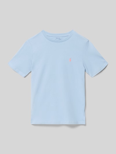 Produktfoto, Regular Fit T-Shirt aus reiner Baumwolle von Polo Ralph Lauren Teens, Optik: Unifarben, Logo-Stitching, Jersey, Kurzarm, Rundhals.