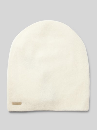 Seeberger Beanie aus reinem Kaschmir mit Label-Detail Offwhite 1